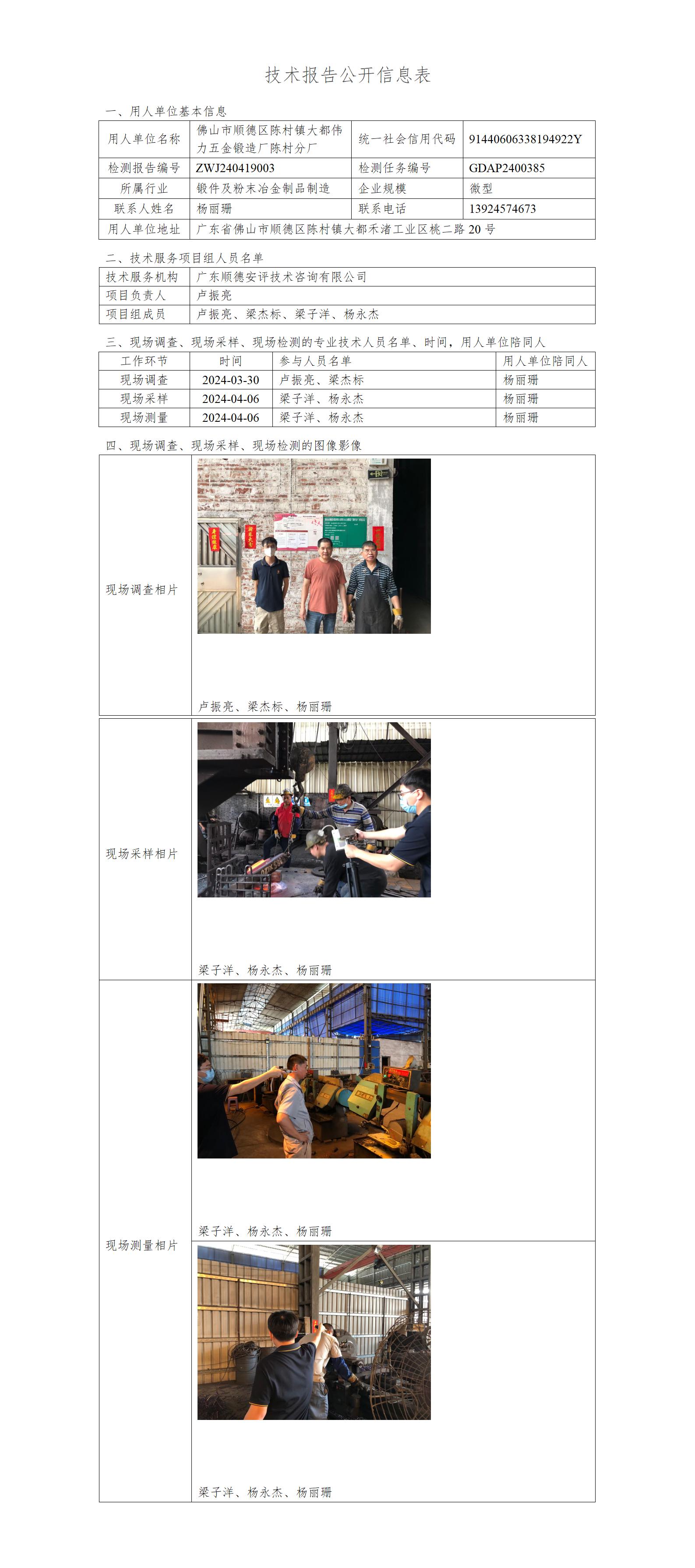 佛山市顺德区陈村镇大都伟力五金锻造厂陈村分厂-2024-技术报告公开信息表_01.jpg