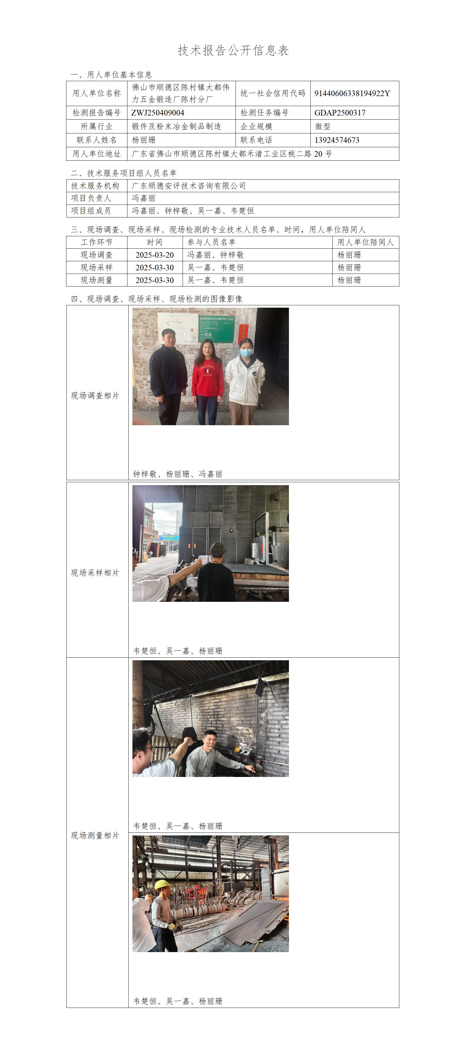 佛山市顺德区陈村镇大都伟力五金锻造厂陈村分厂-2025-技术报告公开信息表_01.jpg