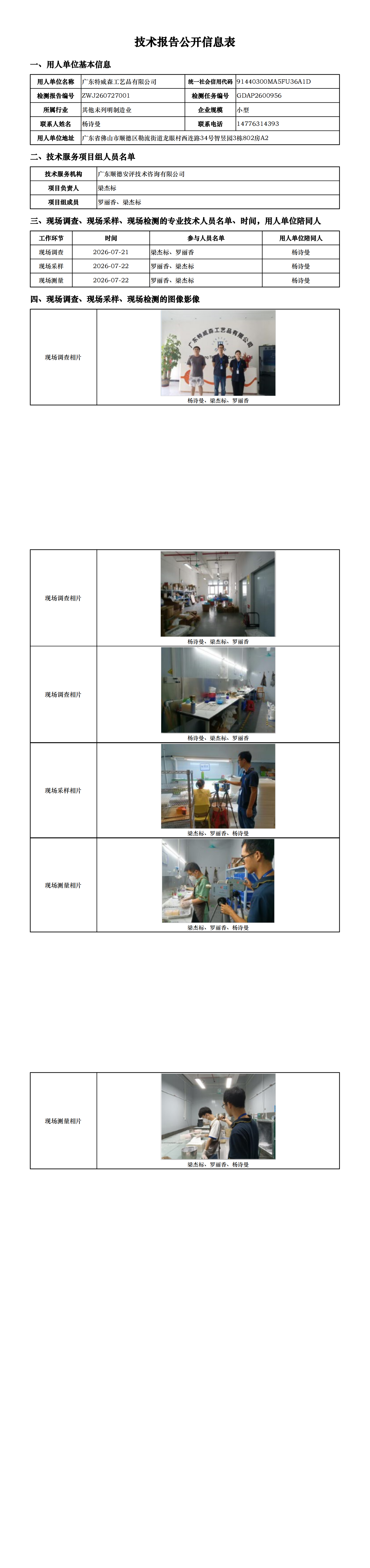 广东特威森工艺品有限公司-2026-技术报告公开信息表_00.png